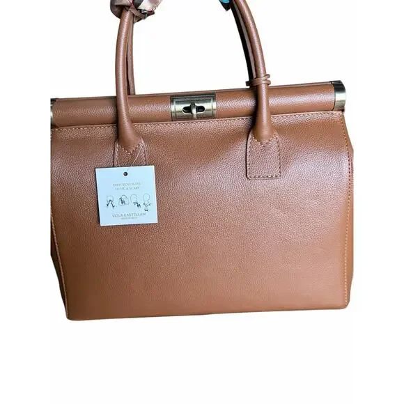 Viola Castellani VC6322-Cuoio genuine Italian leather top-handle bag. - Picture 5 of 8